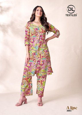 Dl A Line Vol 3 Women s Heavy Poplin Cotton Printed A Line Kurti with Pants Long Co ord Set Wholesale kurtis catalogs