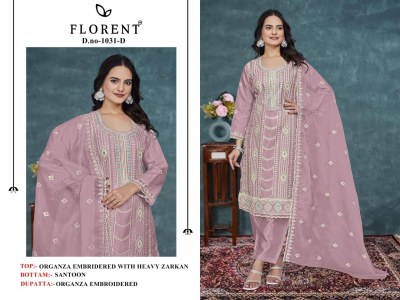 Dno 1031ABCD by Florent Heavy Dull Organza Embroidered Suit with budget rate salwar kameez catalogs