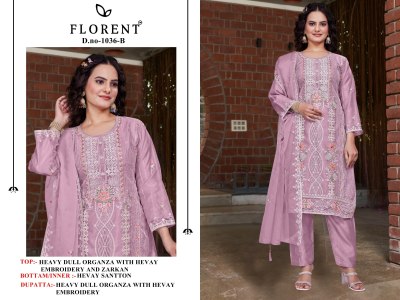 Dno 1036ABCD by Florent Heavy Dull Organza Embroidered Suit with budget rate salwar kameez catalogs