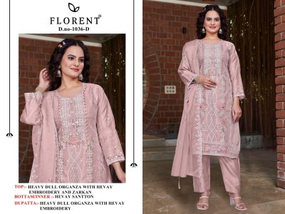 Dno 1036ABCD by Florent Heavy Dull Organza Embroidered Suit with budget rate salwar kameez catalogs