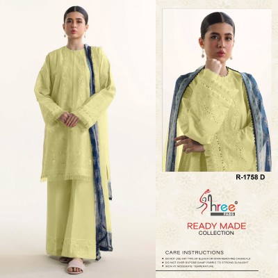 Dno 1758 by Shree fab cambric cotton lawn 3 piece cotton co ord set catalogue at affordable rate readymade suit catalogs