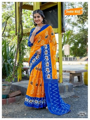 Double Ikkat Vol 1 presenting Double Ikkat Jaipuri Cotton Printed Sarees catalogue at low rate sarees catalogs