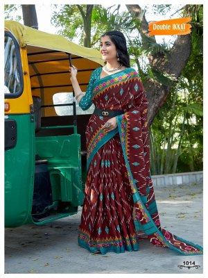 Double Ikkat Vol 1 presenting Double Ikkat Jaipuri Cotton Printed Sarees catalogue at low rate sarees catalogs