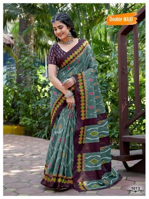 Double Ikkat Vol 1 presenting Double Ikkat Jaipuri Cotton Printed Sarees catalogue at low rate sarees catalogs