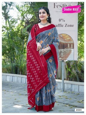 Double Ikkat Vol 2 luanch Double Ikkat Jaipuri Cotton Printed Sarees catalogue at low rate sarees catalogs