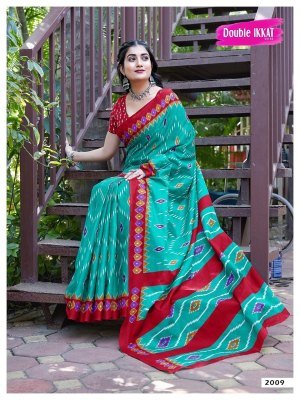 Double Ikkat Vol 2 luanch Double Ikkat Jaipuri Cotton Printed Sarees catalogue at low rate sarees catalogs