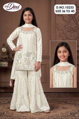 Dt Devi Falina-2 Sharara Set D.No. 10233 – HO Silk Allover Embroidery 