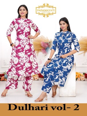 Dulhari vol 2 by Padmavati Textiles Reyon Odp Print kurti top with dupatta collection in affordable rate Amavi