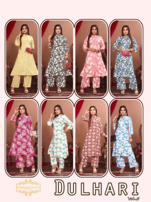 Dulhari vol 5 by Padmavati Textiles 14 kg reyon ODP Printed kurti with pant acatalogue at affordable rate kurtis catalogs