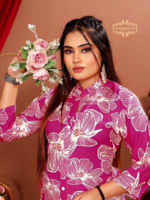 Dulhari vol 5 by Padmavati Textiles 14 kg reyon ODP Printed kurti with pant acatalogue at affordable rate kurtis catalogs