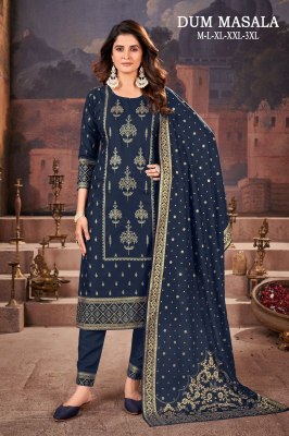Dum Masala present exclusive reyon gold printed kurti pant with dupatta catalogue readymade suit catalogs