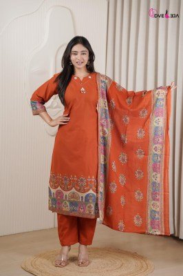 Dveeja Fashion Vardani Series Cotton Panel Print Kurti Pant with Cotton Print Dupatta Set kurti pant with dupatta Catalogs
