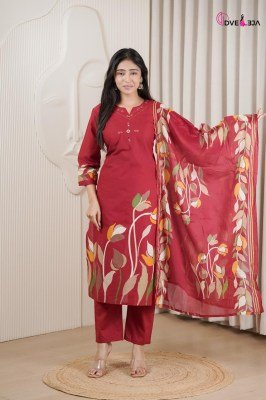 Dveeja Fashion Vardani Series Cotton Panel Print Kurti Pant with Cotton Print Dupatta Set kurti pant with dupatta Catalogs