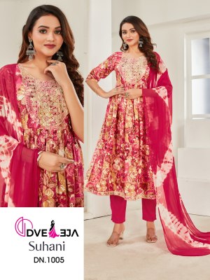 Dveeja fashion present suhaani series of exclusive printed nyra cut kurti with pant and dupatta catalogue readymade suit catalogs