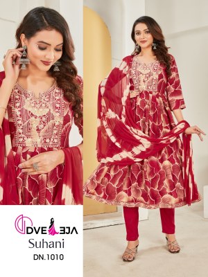 Dveeja fashion present suhaani series of exclusive printed nyra cut kurti with pant and dupatta catalogue readymade suit catalogs