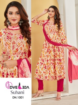 Dveeja fashion present suhaani series of exclusive printed nyra cut kurti with pant and dupatta catalogue readymade suit catalogs