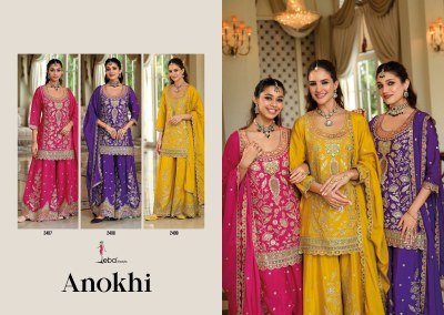 EBA Lifestyle Anokhi Collection Chinon Embroidery Palazzo Suits readymade suit catalogs