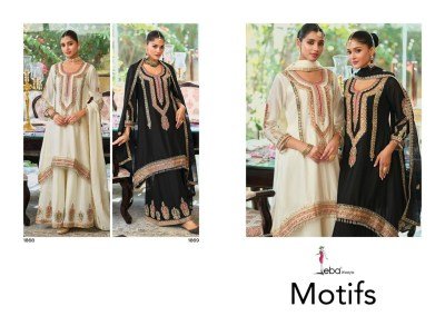 EBA Lifestyle Motifs Heavy Chinon Embroidered Plazo Suits  readymade suit catalogs