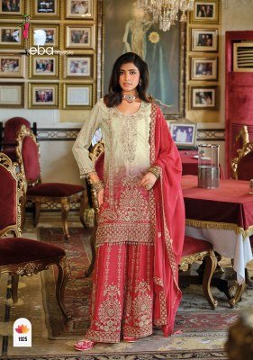 EBA Lifestyle Rangeen Edition Heavy Chinon Embroidered Palazzo Set readymade suit catalogs