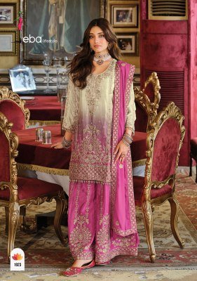 EBA Lifestyle Rangeen Edition Heavy Chinon Embroidered Palazzo Set readymade suit catalogs