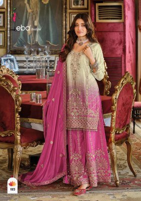 EBA Lifestyle Rangeen Edition Heavy Chinon Embroidered Palazzo Set readymade suit catalogs