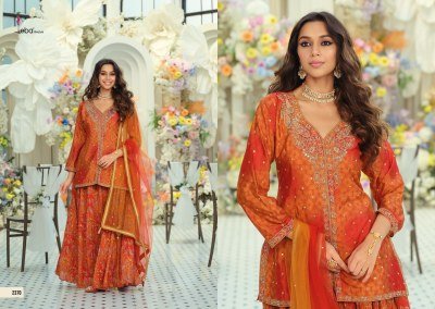 EBA Lifestyle URVI Chinnon Embroidery Skirt Dupatta 3-Piece Set readymade suit catalogs