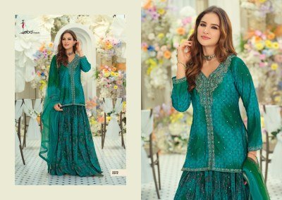 EBA Lifestyle URVI Chinnon Embroidery Skirt Dupatta 3-Piece Set readymade suit catalogs