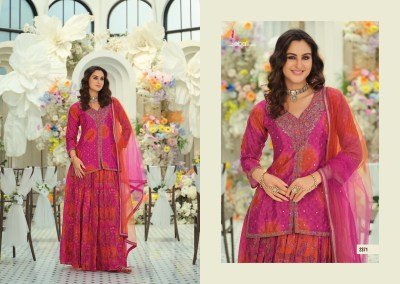 EBA Lifestyle URVI Chinnon Embroidery Skirt Dupatta 3-Piece Set readymade suit catalogs