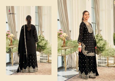 EBA SAAJ Black and White Premium Designer Chinon Embroidered Palazzo Suit Set  Fancy Palazzo suit catalogue