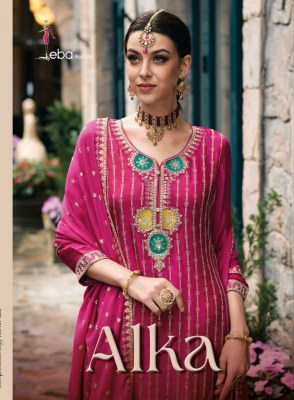 Eba Life style Alka Heavy Chinon with embroidery work designers salwar suits wholesale  catalogue  Zaveri  women beauty 