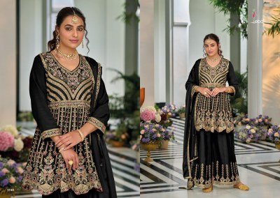 Eba Lifestyle Barbie Black and White Vol 4 Heavy Chinon Embroidered Suit Set readymade suit catalogs