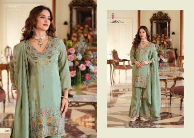 Eba Lifestyle Chahat Shimmer Silk Suit with Bead Work And Plazo readymade suit catalogs