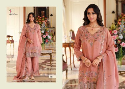 Eba Lifestyle Chahat Shimmer Silk Suit with Bead Work And Plazo readymade suit catalogs