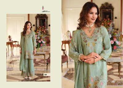 Eba Lifestyle Chahat Shimmer Silk Suit with Bead Work And Plazo readymade suit catalogs