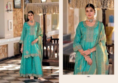 Eba Lifestyle Diya Simar Embroidered Top with Plazo and Digital Print Embroidered Dupatta Wholesale kurtis catalogs