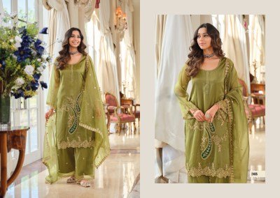 Eba Lifestyle Firdaus Shimmer 3 Piece Suit with Beads Work Fancy Palazzo suit catalogue