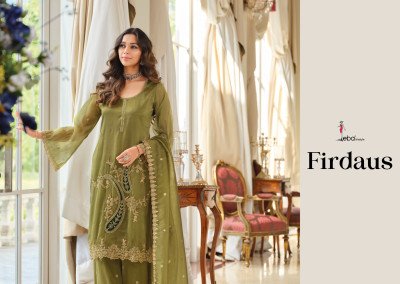 Eba Lifestyle Firdaus Shimmer 3 Piece Suit with Beads Work Fancy Palazzo suit catalogue