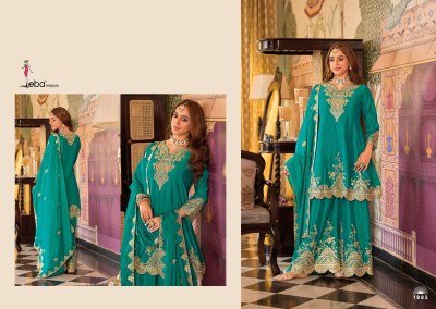 Eba Lifestyle Kalista Edition Heavy Chinon Embroidered Top Plazo Set with Dupatta Ethnic Wear Wholesale Product readymade suit catalogs