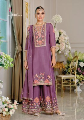 Eba Lifestyle Kiyara Elegant Heavy Chinon Embroidered Suit with Dupatta And Plazo Wholesale Eba lifestyle