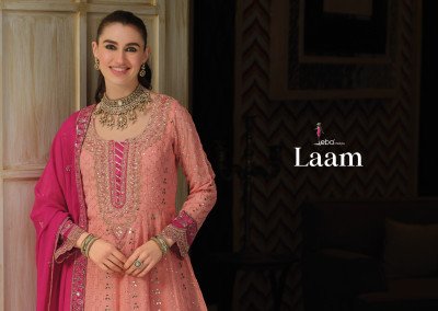 Eba Lifestyle Laam Real Georgette Premium Readymade  with Embroidered Dupatta Set 