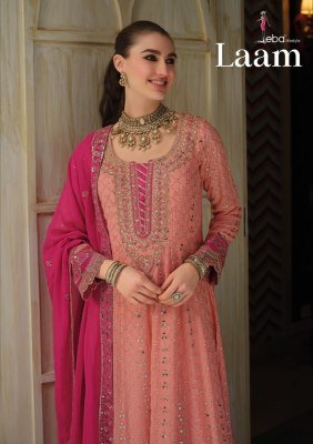 Eba Lifestyle Laam Real Georgette Premium Readymade  with Embroidered Dupatta Set Womens