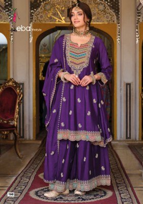 Eba Lifestyle Rivaa Collection Heavy Chinon Embroidered Plazo Suit readymade suit catalogs