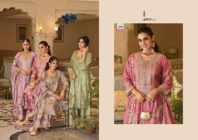 Eba Lifestyle Sabnam Designs 2501-2504 Heavy Chinon Palazzo Set Wholesale readymade suit catalogs
