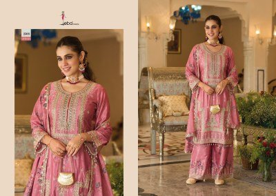 Eba Lifestyle Sabnam Designs 2501-2504 Heavy Chinon Palazzo Set Wholesale readymade suit catalogs