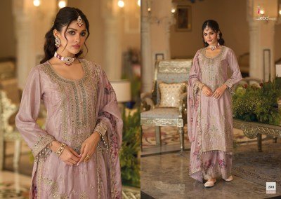Eba Lifestyle Sabnam Designs 2501-2504 Heavy Chinon Palazzo Set Wholesale readymade suit catalogs