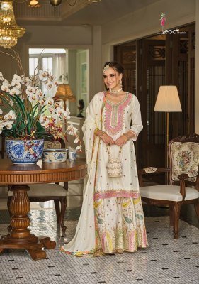 Eba Lifestyle Safroon Vol 3 Heavy Chinon Embroidered Palazzo Suit Set readymade suit catalogs