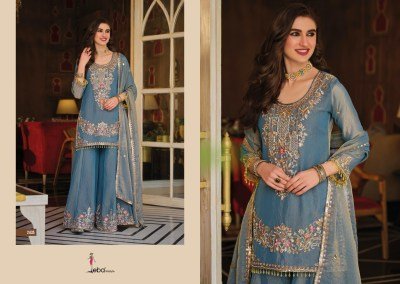 Eba Lifestyle Sofiya NC Moss Plazo Suit with Beads Work  readymade suit catalogs