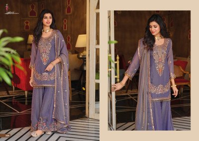 Eba Lifestyle Sofiya NC Moss Plazo Suit with Beads Work  readymade suit catalogs