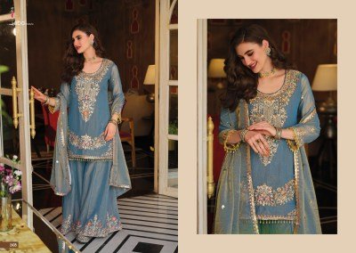 Eba Lifestyle Sofiya NC Moss Plazo Suit with Beads Work  readymade suit catalogs