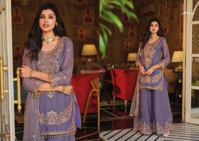 Eba Lifestyle Sofiya NC Moss Plazo Suit with Beads Work  readymade suit catalogs